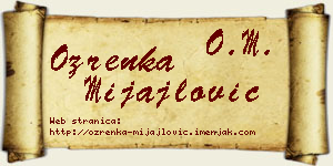 Ozrenka Mijajlović vizit kartica